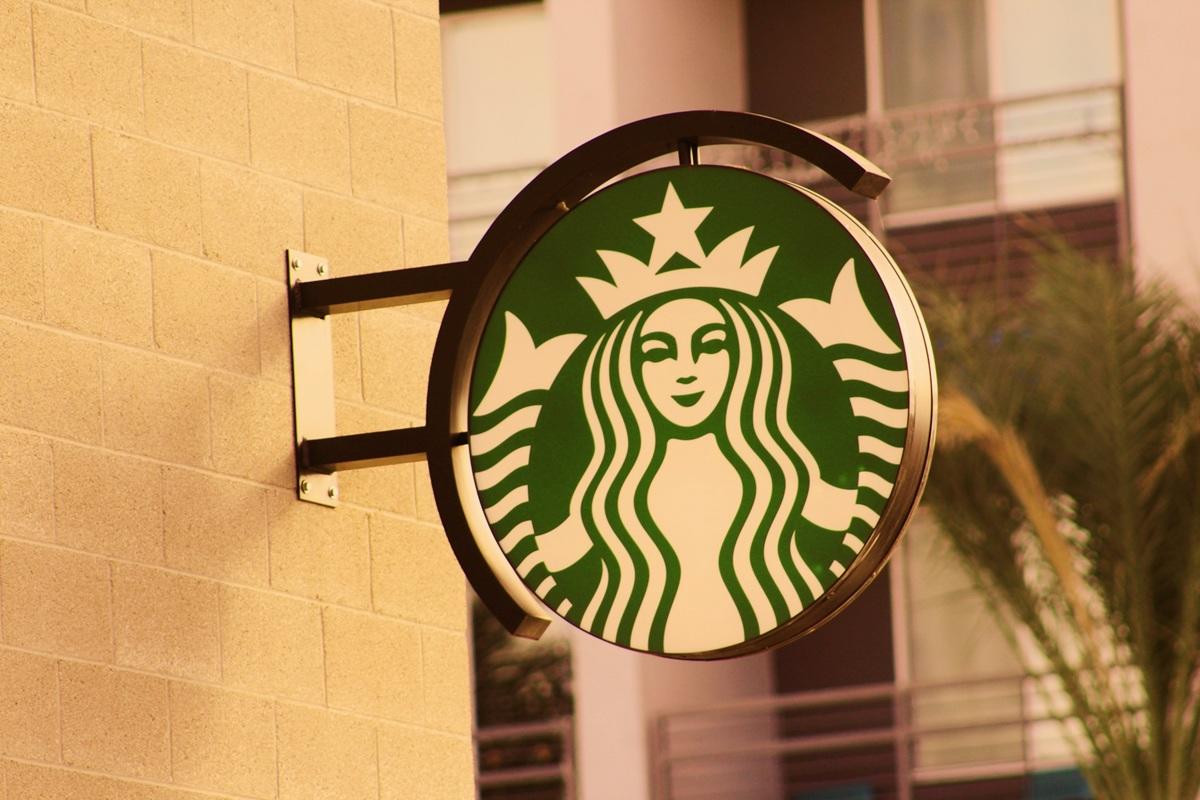 Starbucks sign on building