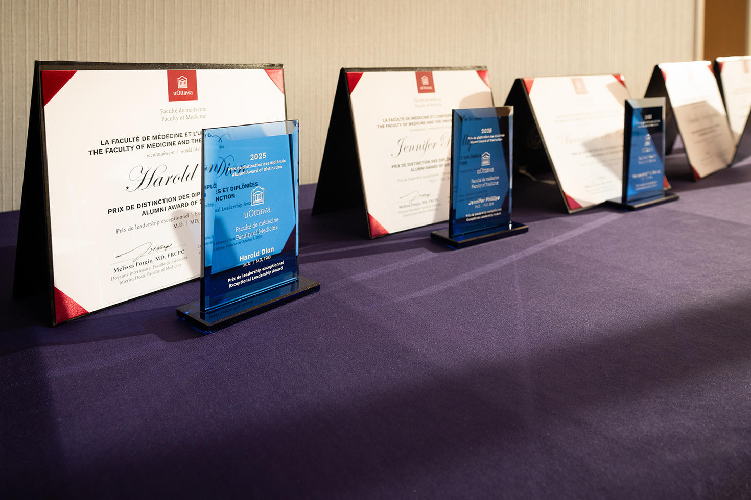 The award recipients received a trophy as well as a certificate from the Faculty of Medicine.