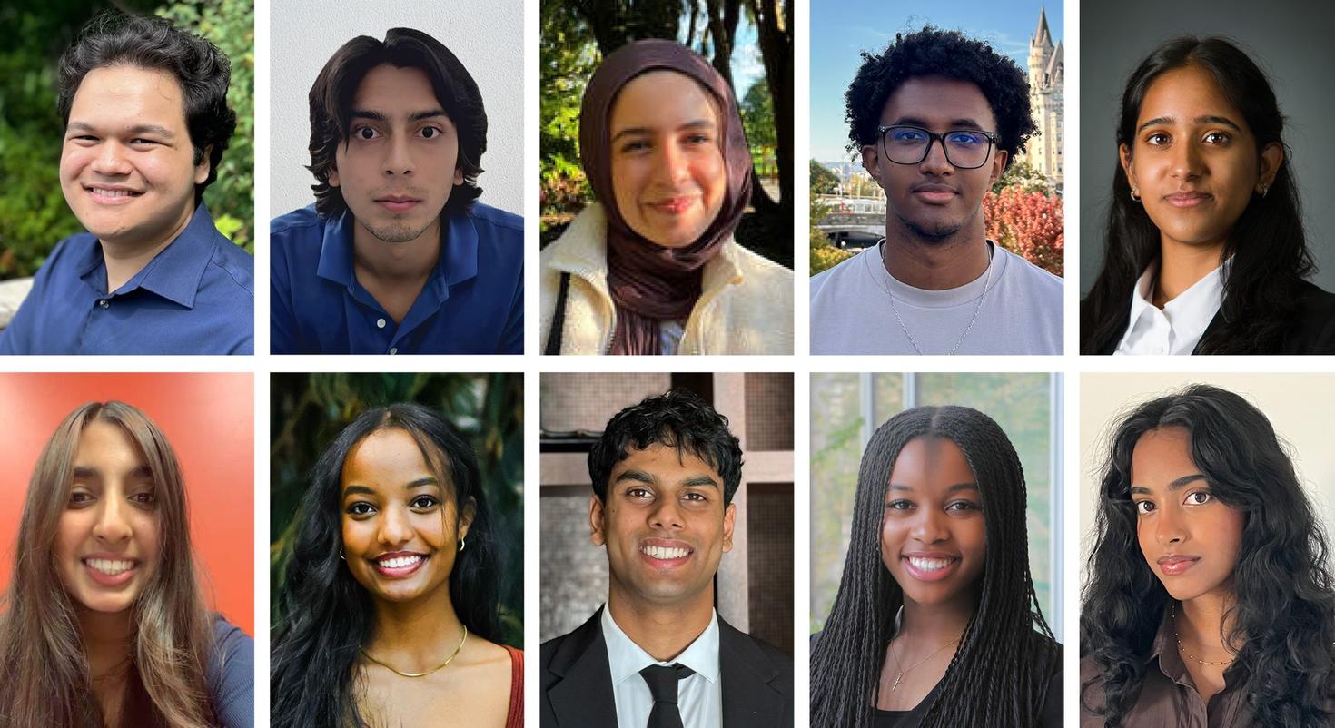 A collage of 10 uOttawa winners of the 21 Under 21 Awards.