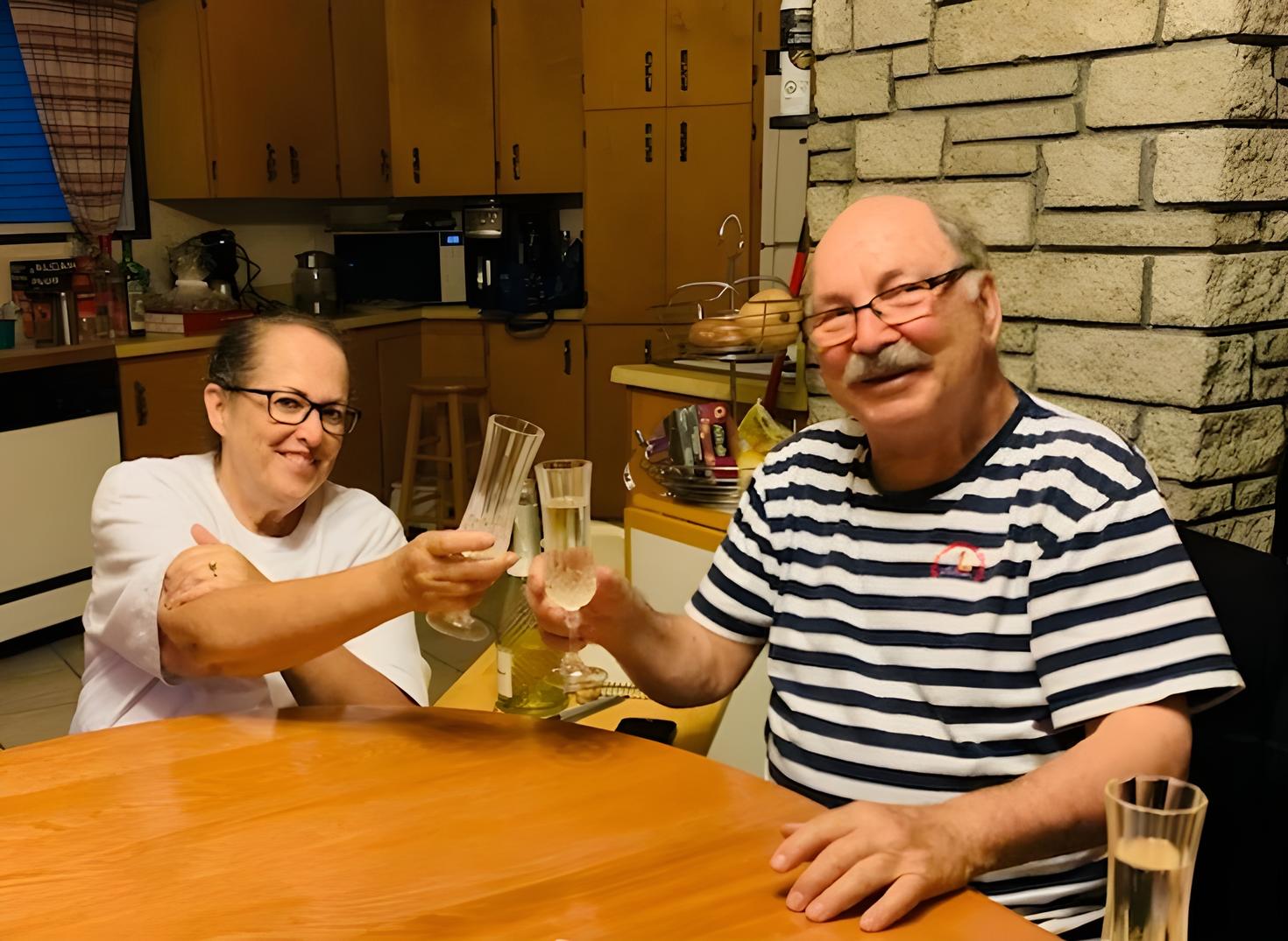 Jocelyne and Jean Anawati celebrating their 45th wedding anniversary.