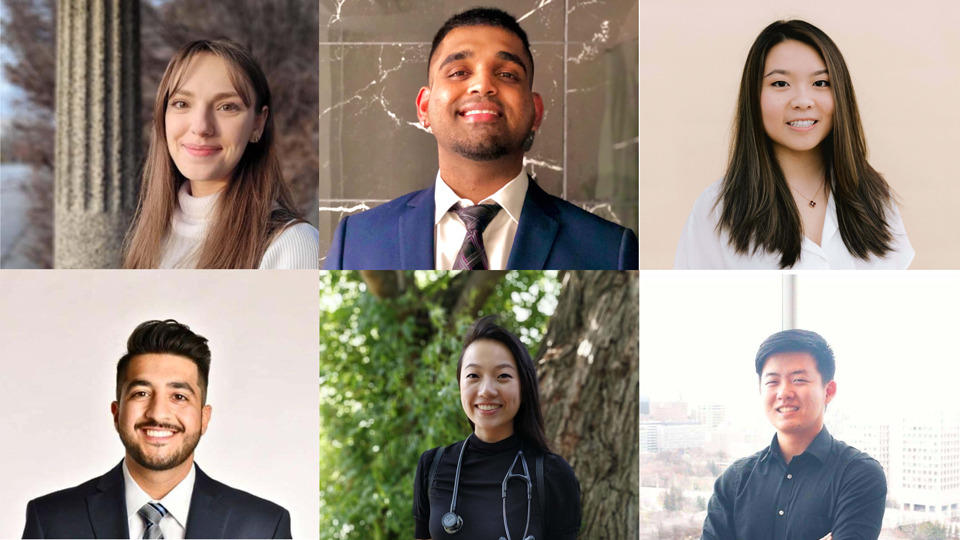 De gauche à droite, rangée du haut : Claudine Henoud, Farhan Mahmood, Eileen Huang.Rangée du bas : Adnan El Adou Mikdashi, Veronica Chan et Lewis Han.