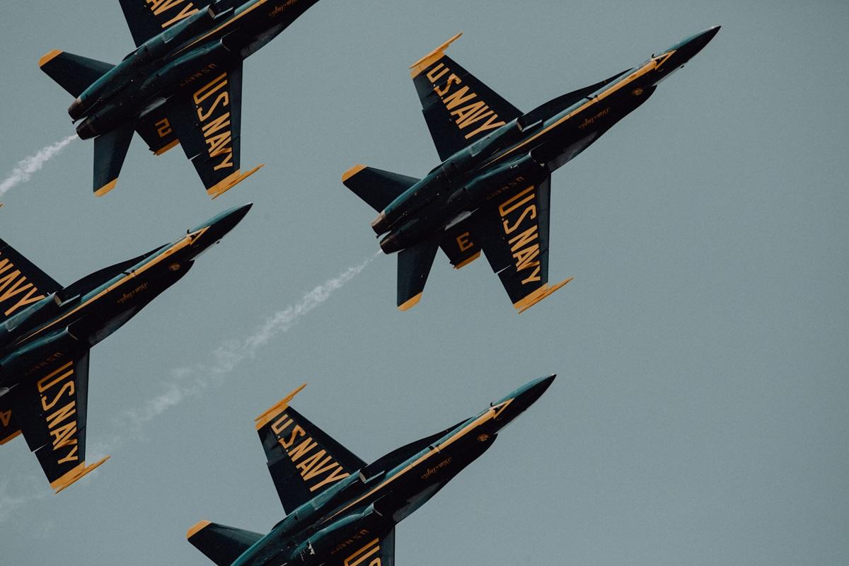 Planes from the US Navy flying