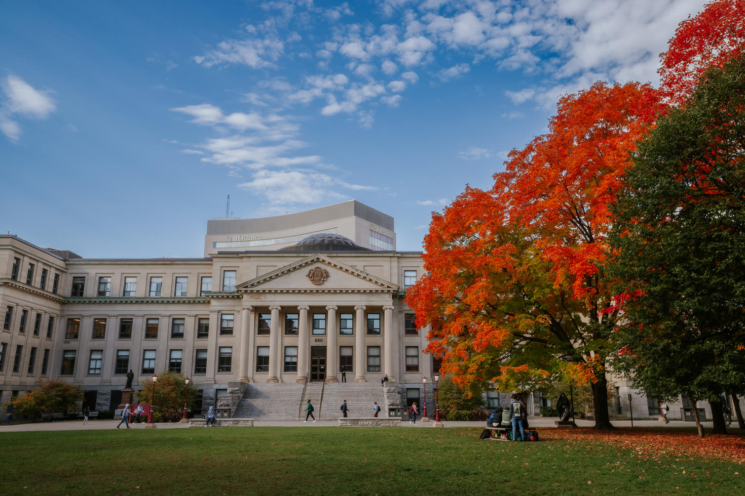 Tabaret Hall during the fall.