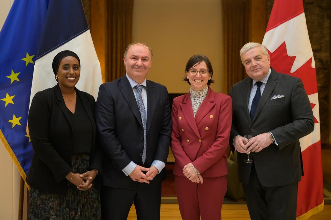 From left to right: Sahra Ali from Universities Canada, Lamri Adoui, President of France Universités, Marie-Eve Sylvestre, President and Vice-Chancellor, University of Ottawa, and Michel Miraillet, French Ambassador to Canada