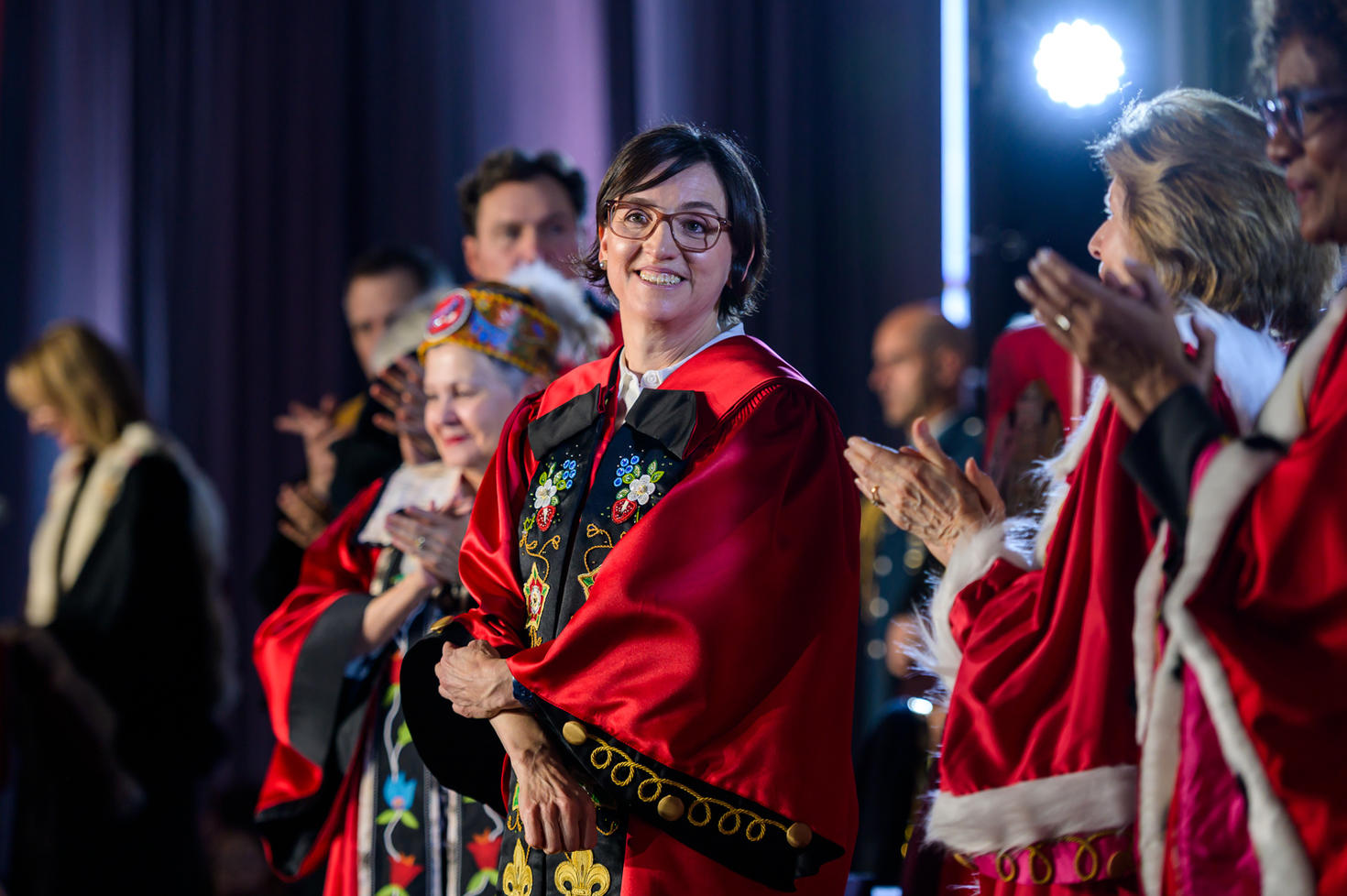 Marie-Eve Sylvestre, rectrice et vice-chancelière, lors de sa cérémonie d’installation.