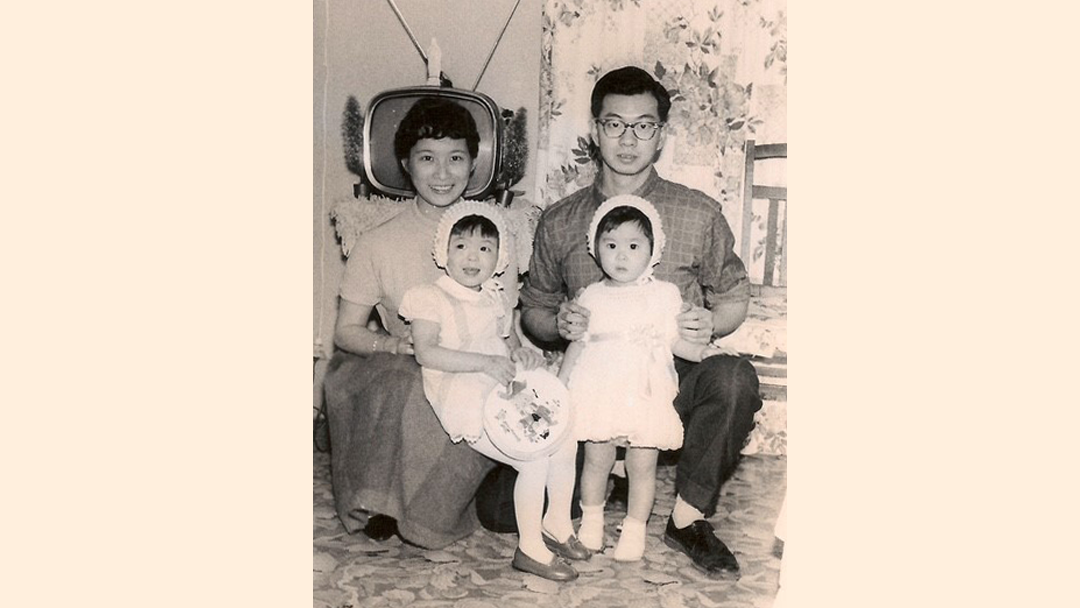 Josephine and Francis Wong, with their daughters Cahterine and Ann - 1961