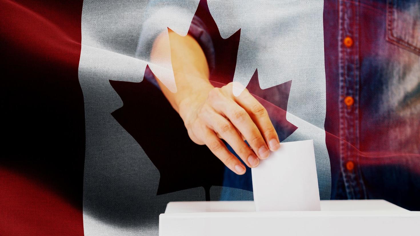 hand putting a vote in the box 