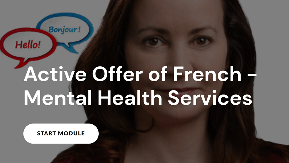 Banner of the module on active offer of french in mental health services