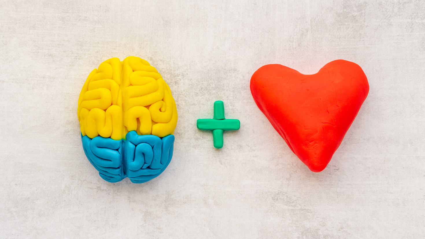 Clay brain and heart.