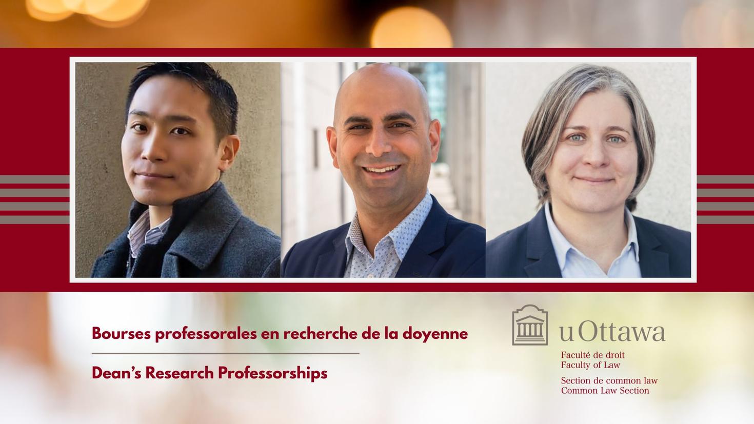 Les professeurs YY Chen et Michael Pal et la professeure Amy Salyzyn