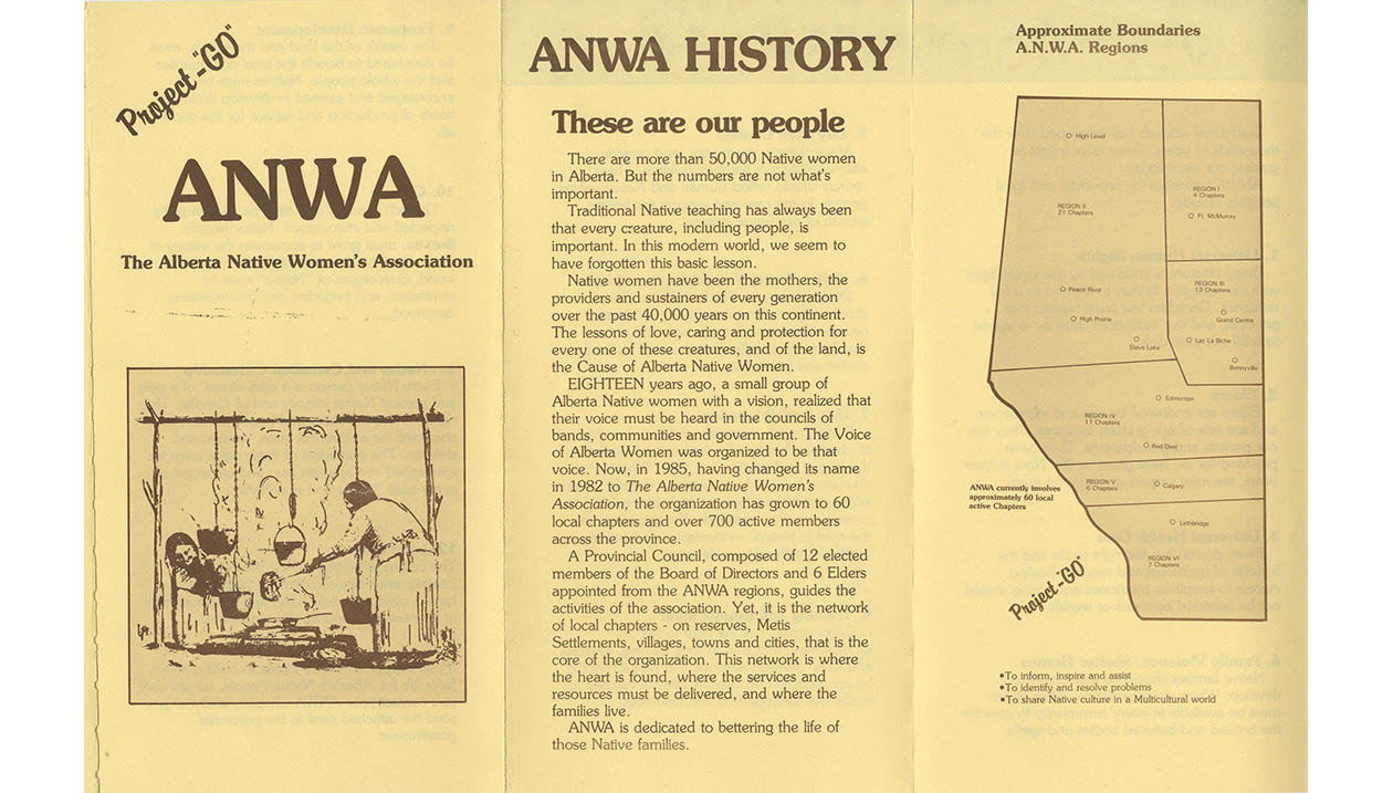Brochure for the Alberta Native Women’s Association
