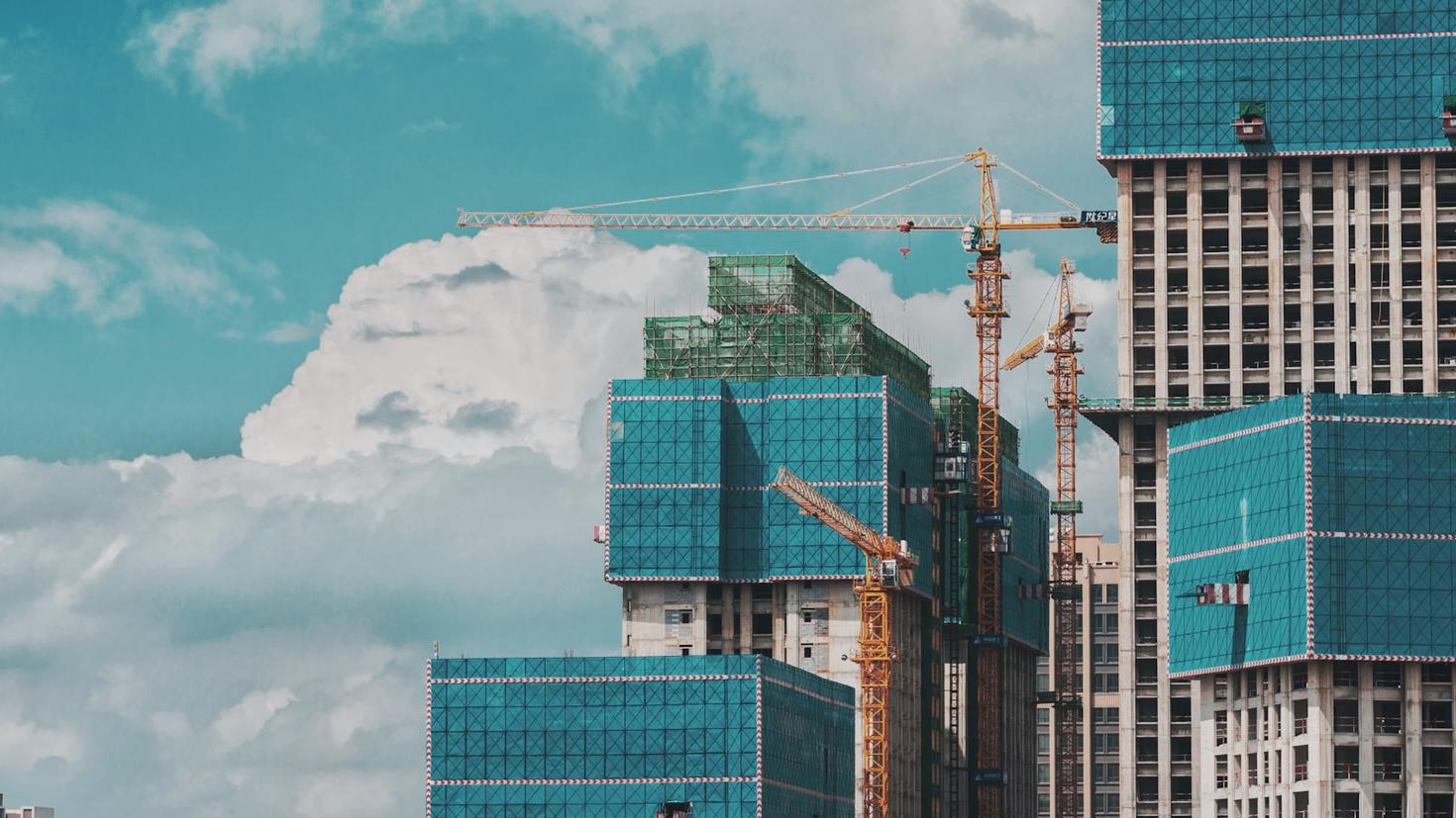 Skyscrapers under construction