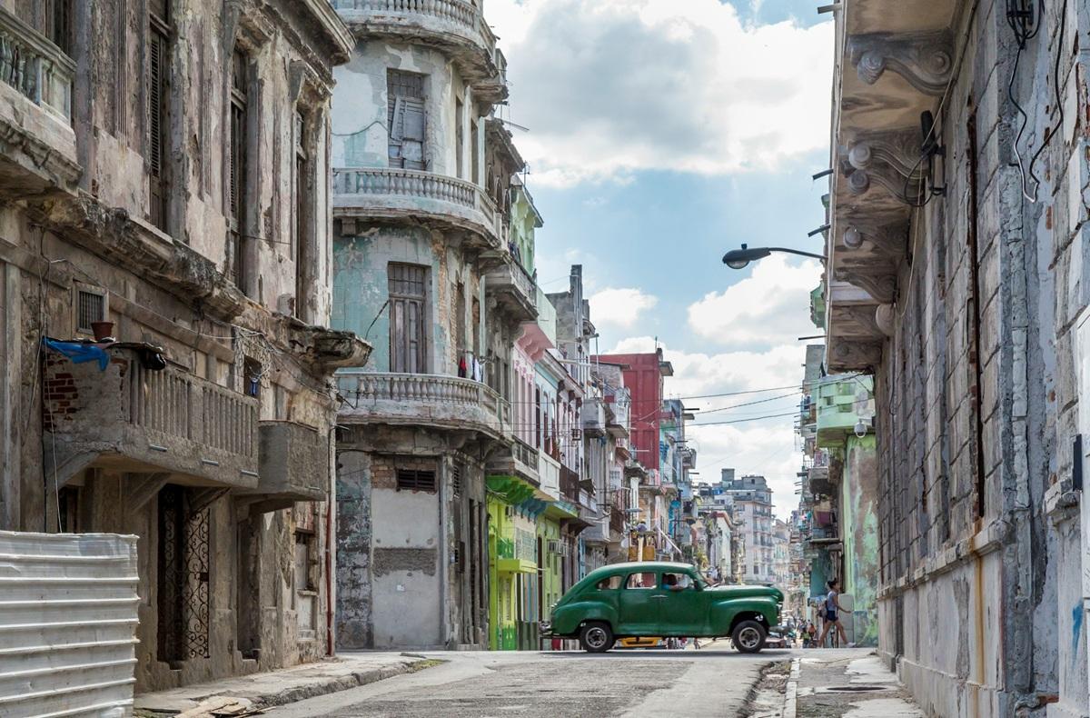 Car driving through Havana