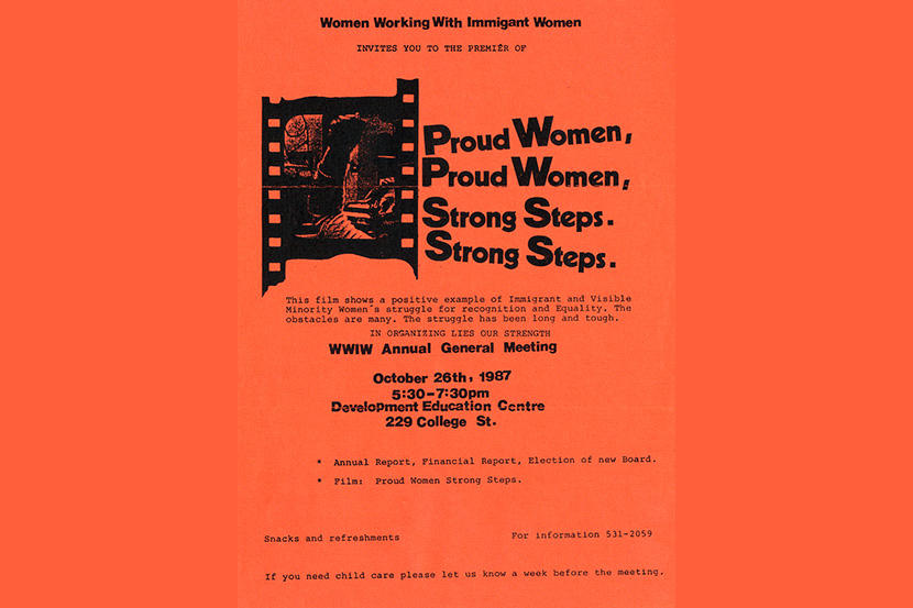 Dépliant pour la projection du film « Proud Women, Proud Women, Strong Steps, Strong Steps » 