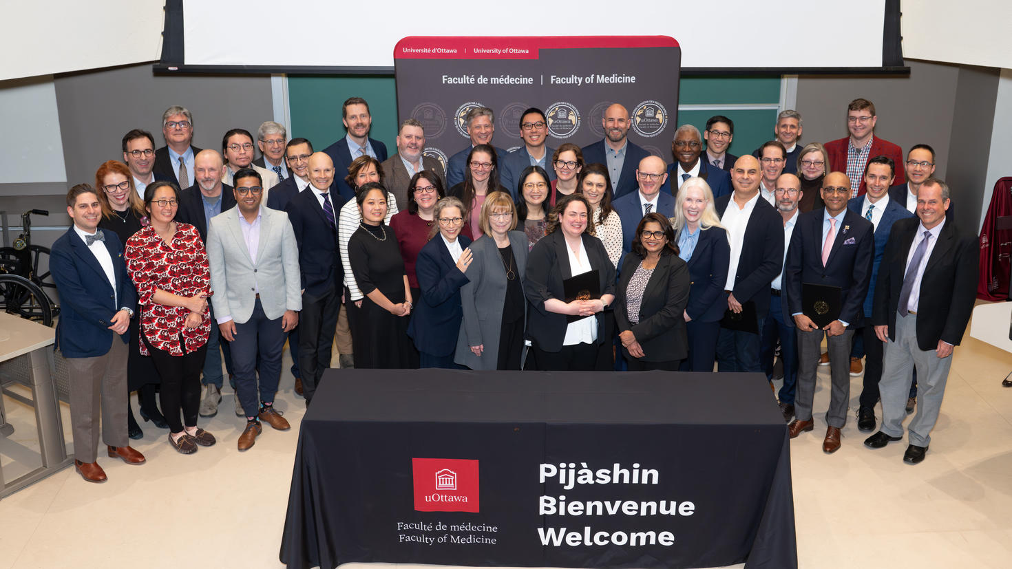 a group of recipients of promotions in 2025 at the University of Ottawa Faculty of Medicine