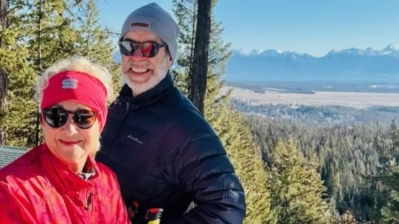 Raymond Brunet and Murielle Brazeau enjoying some cross-country skiing.