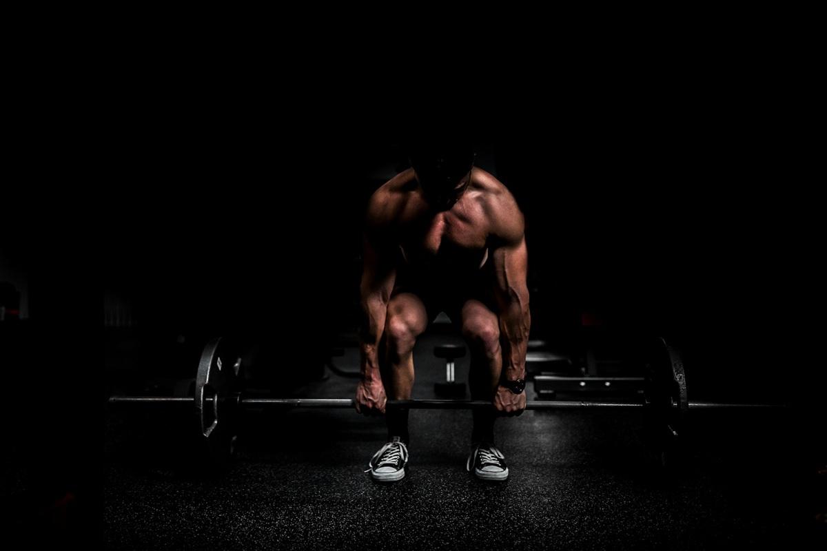 Professional bodybuilder posing 