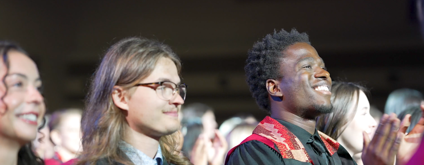 Students at convocation ceremony