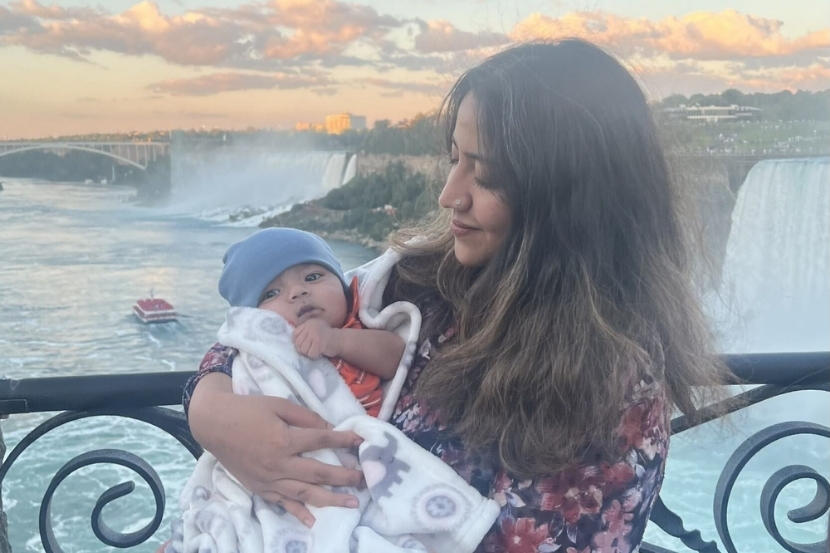 Saraf Nusrat and her baby.