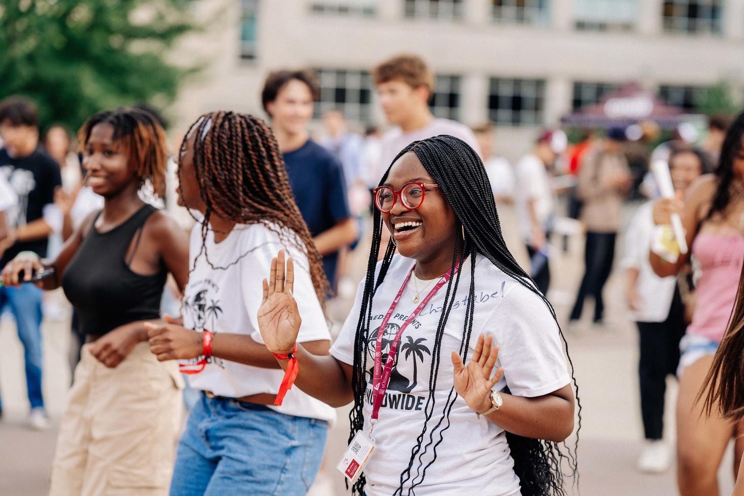 Students dancing at an Welcome week event