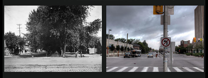 Vue avant et après de l'avenue King Edward au coin Rideau.