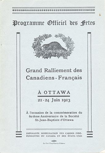 Programme officiel du Grand ralliement des Canadiens-Français.