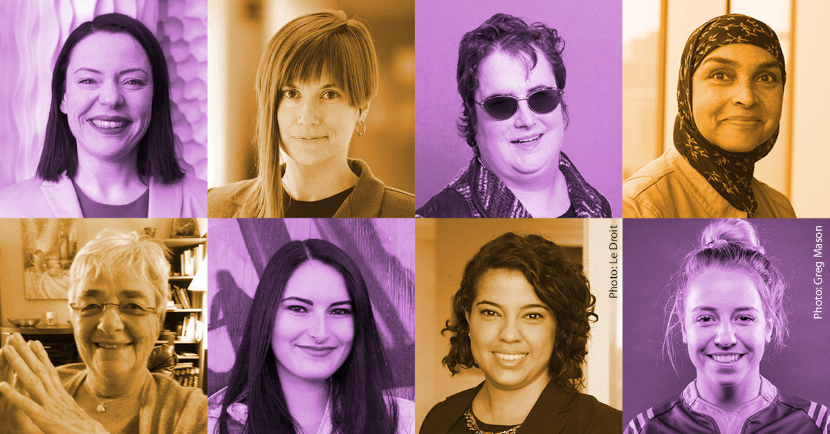 Photo collage of women smiling