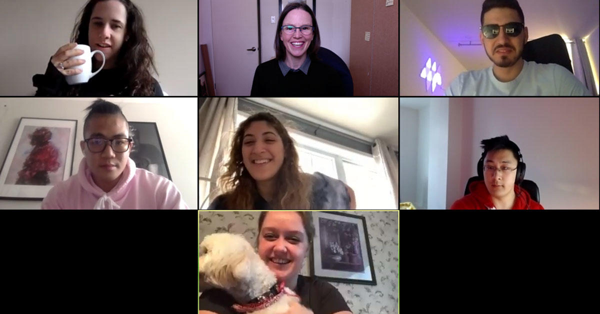 Capture d'écran de la téléconférence du professeur Alison Flynn avec ses étudiants.