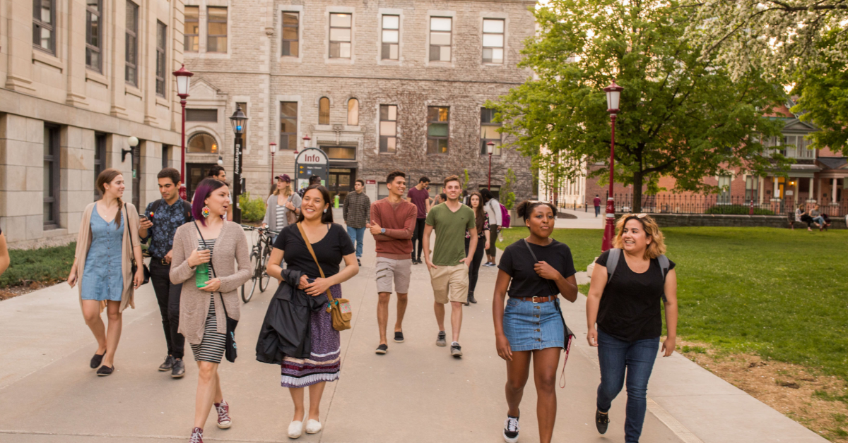 Students walking  Group of Students walking