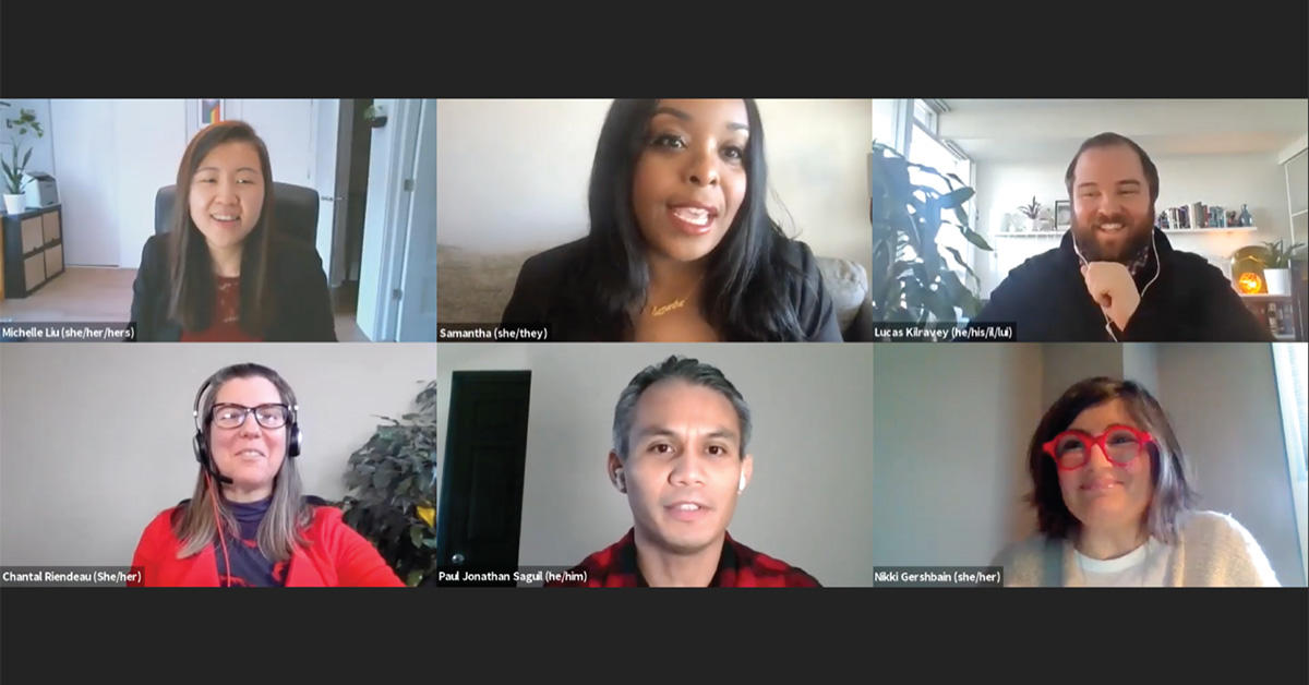 Capture d'écran des membres du panel sur Microsoft Teams