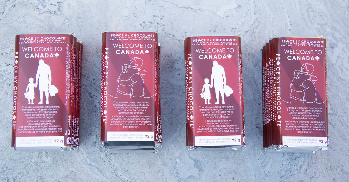 Four Peace by Chocolate bars quatre tablettes Peace by Chocolate