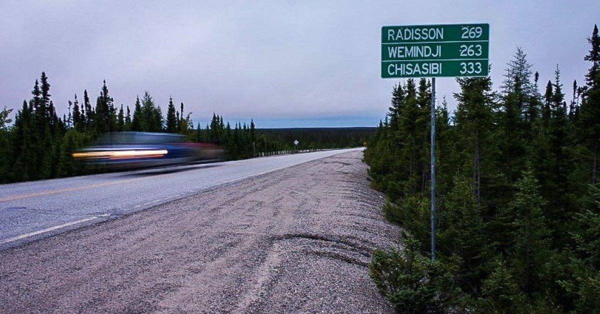 Route de la région du Nord du Québec