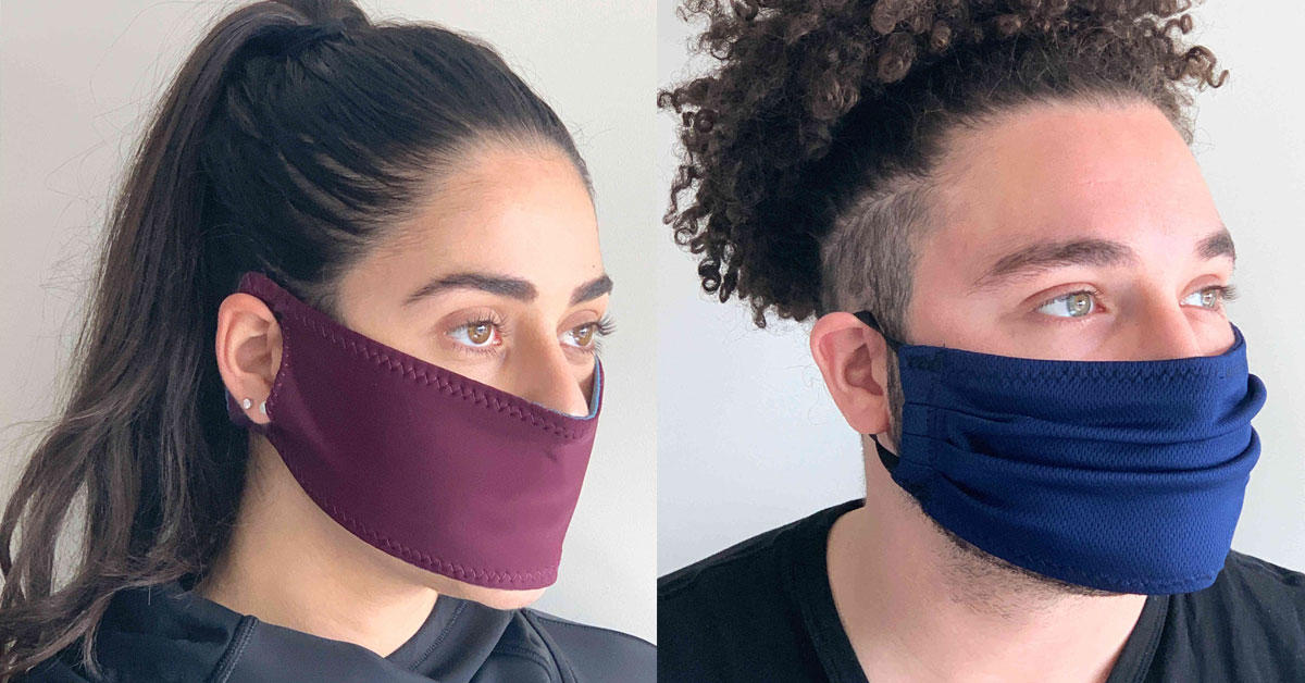 Sarah Abood (à gauche) et Sami Dabliz (à droite), cofondateurs de Thawrih, portent leurs nouveaux masques protecteurs.