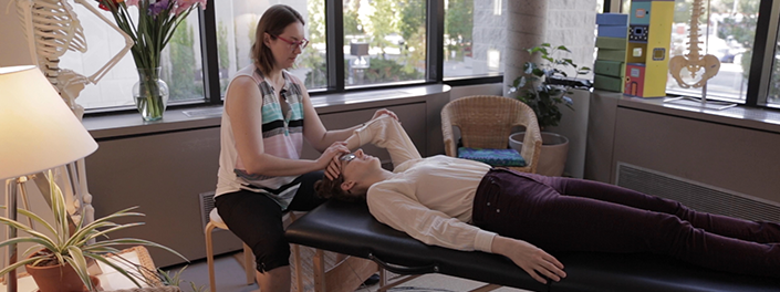 Student undergoes treatment in wellness room